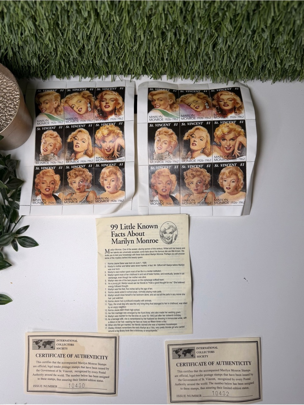 Marilyn Monroe Collectible Stamp Sheet -